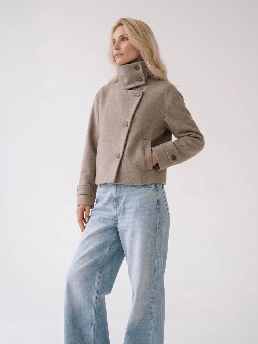 Velira Angela | High-Neck Button Jacket Angela | Aukštos apykaklės mygtukų švarkas