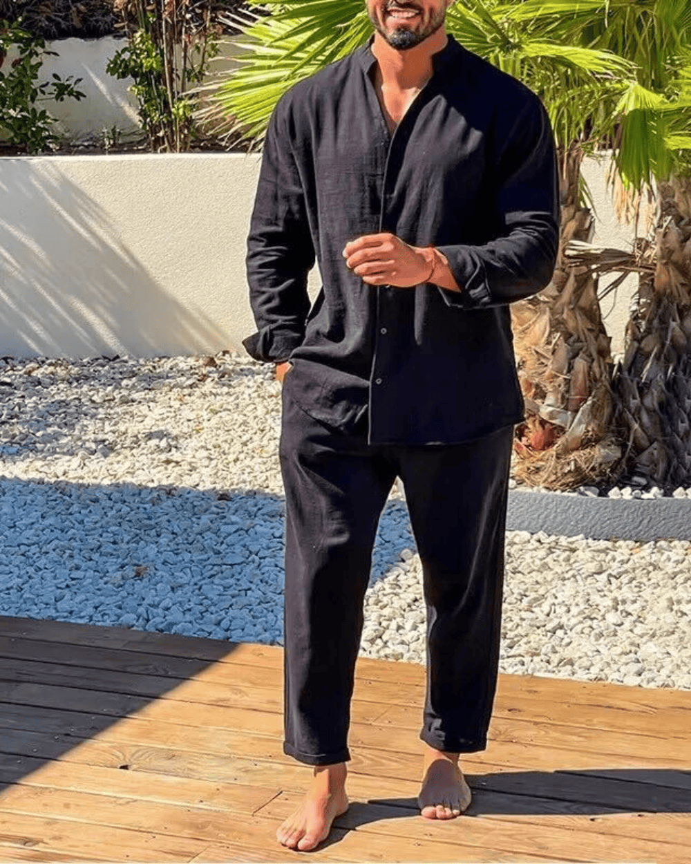 Velira Apparel & Accessories > Clothing > Suits Juoda / XS Keiptauno Lino Komplektas