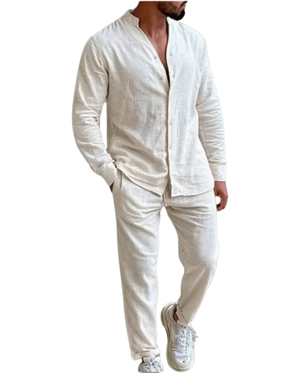 Velira Apparel & Accessories > Clothing > Suits Kreminė / XS Keiptauno Lino Komplektas