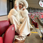 Velira Athena | Faux Fur Hooded Statement Coat Athena | Dirbtinio kailio su gobtuvu stilingas paltas
