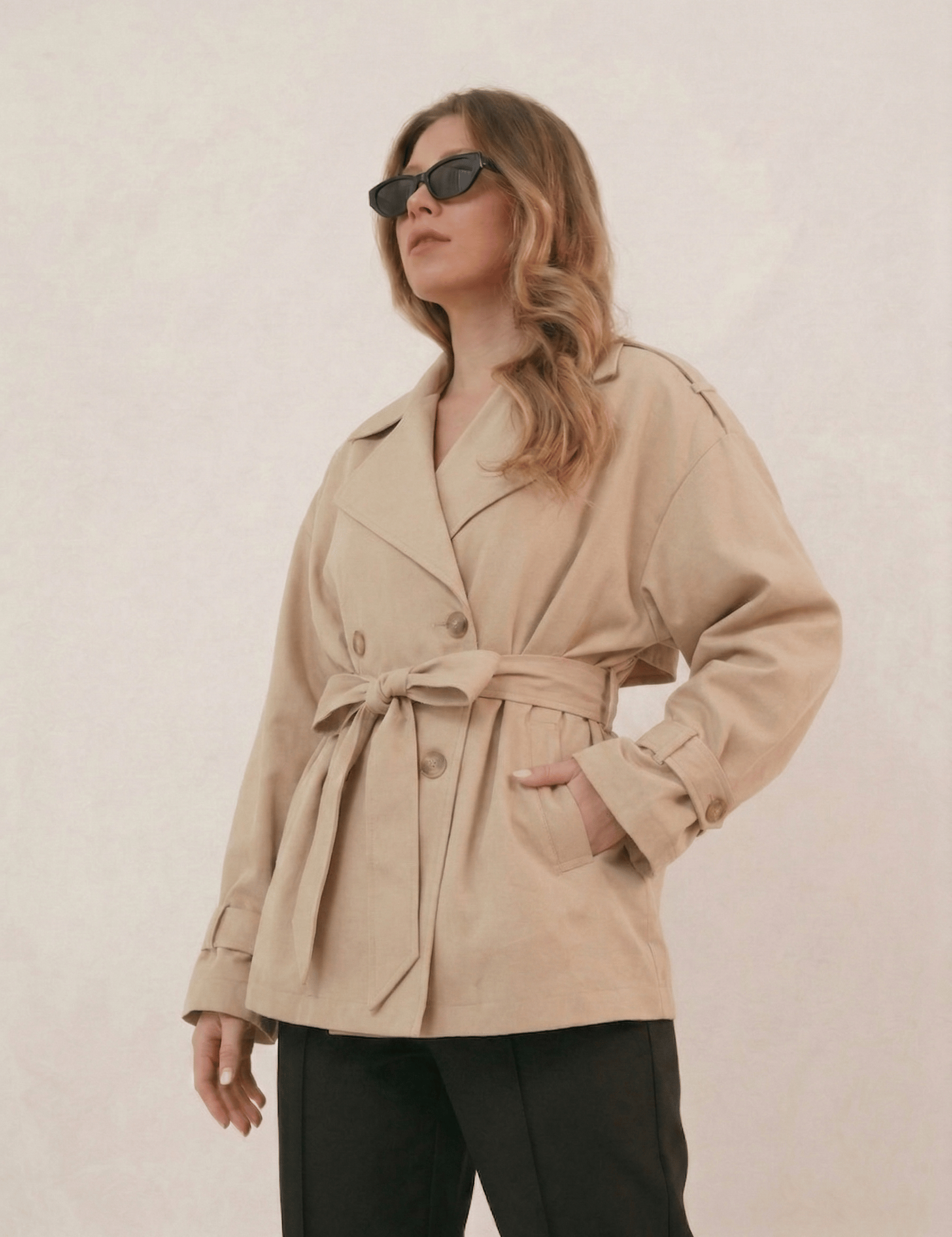 Velira Aurora | Oversized Belted Trench Coat Aurora | Per didelis diržinis paltas
