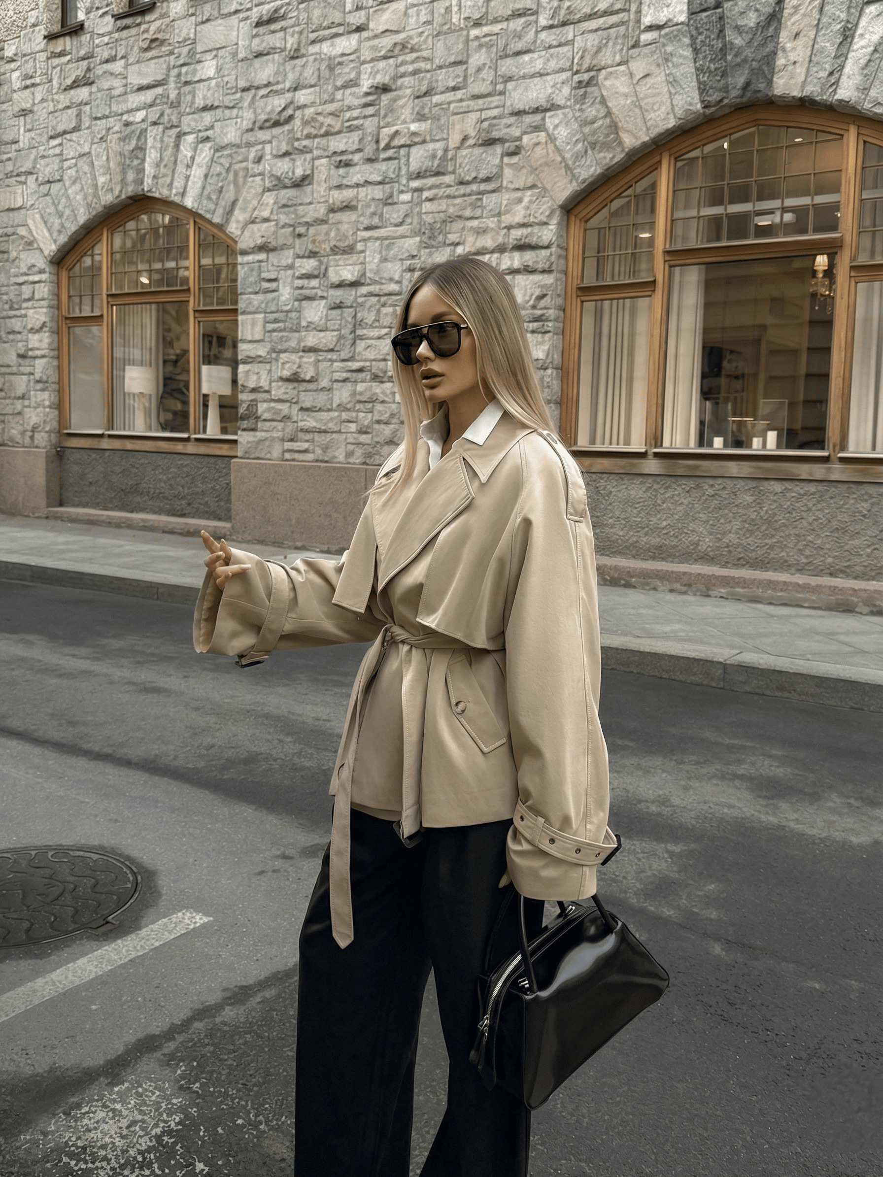 Velira Aurora | Oversized Belted Trench Coat Aurora | Per didelis diržinis paltas
