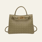 Velira Bags Alyvuogių žalia Palermo Woven Leather Tote Bag