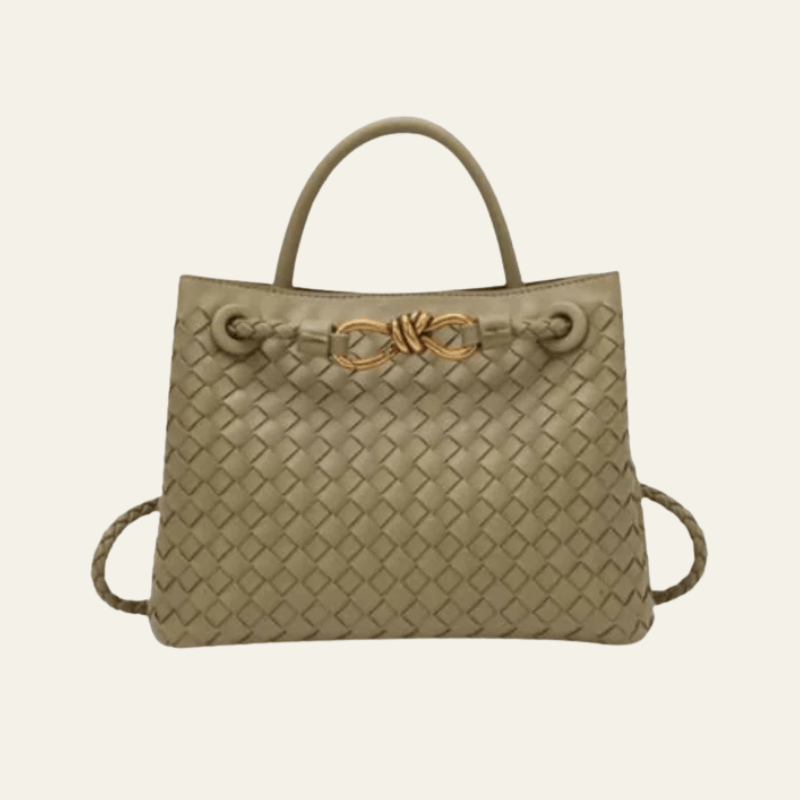 Velira Bags Alyvuogių žalia Palermo Woven Leather Tote Bag