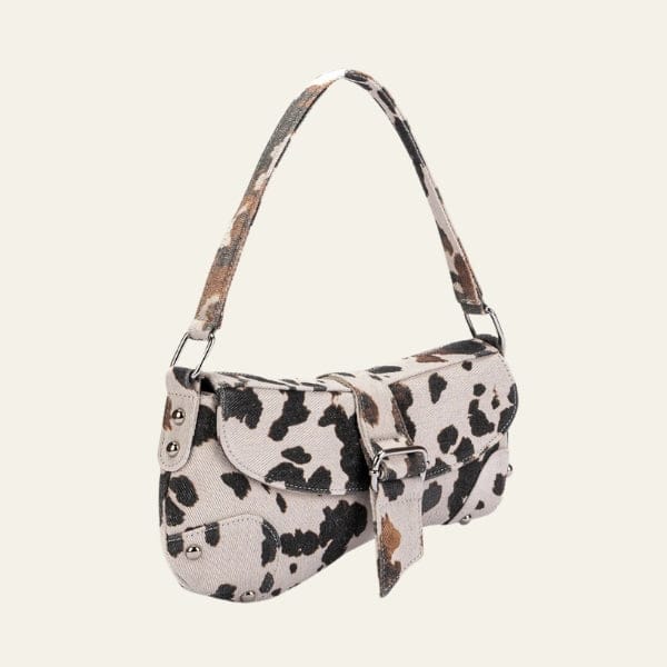 Velira Bags Balta/Juoda Savannah Buckled Shoulder Bag