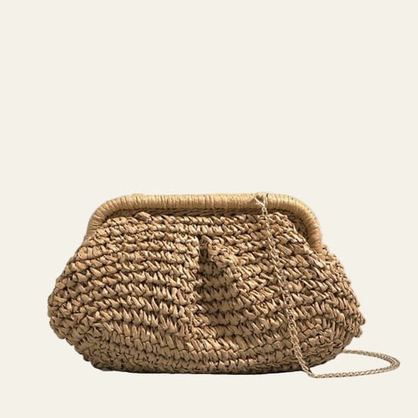 Velira Bags Bežinė Sienna Woven Clutch Krepšys