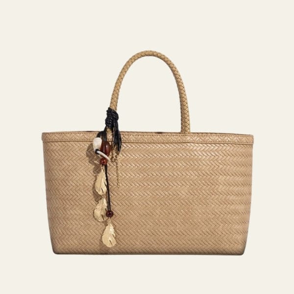 Velira Bags Bežinė Valensijos pynimo rankinė