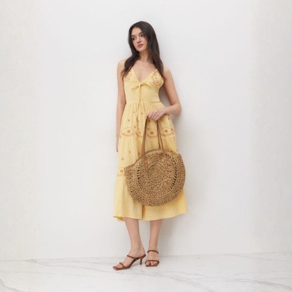 Velira Bags Bežinė / vienas dydis Sorrento Nertinė Šiaudų Rankinė