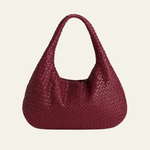Velira Bags Bordo Raudona Bordo Woven Leather Hobo Krepšys