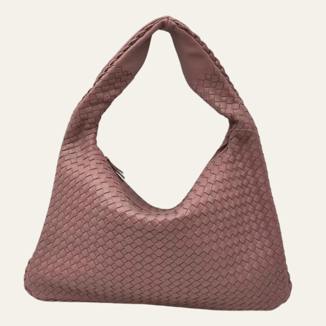 Velira Bags Bordo Raudona Milano Woven Hobo Krepšys