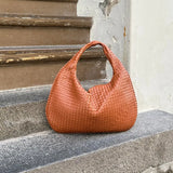 Velira Bags Bordo Woven Leather Hobo Krepšys