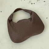 Velira Bags Bordo Woven Leather Hobo Krepšys
