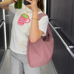 Velira Bags Bordo Woven Leather Hobo Krepšys