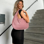 Velira Bags Bordo Woven Leather Hobo Krepšys