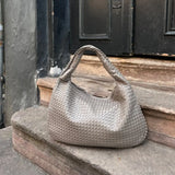 Velira Bags Bordo Woven Leather Hobo Krepšys