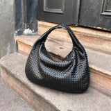 Velira Bags Bordo Woven Leather Hobo Krepšys