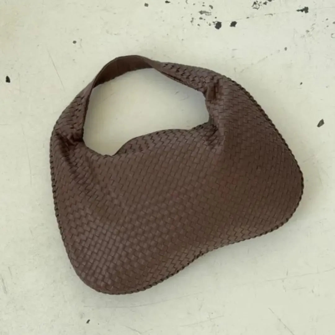 Velira Bags Bordo Woven Leather Hobo Krepšys