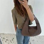 Velira Bags Bordo Woven Leather Hobo Krepšys