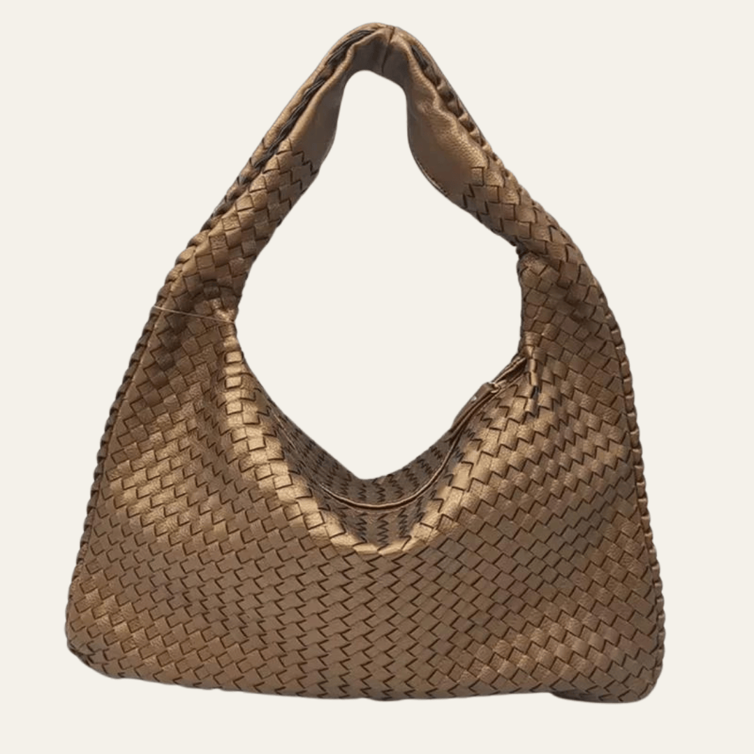 Velira Bags Bronzinė Milano Woven Hobo Krepšys