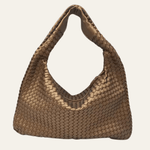 Velira Bags Bronzinė Milano Woven Hobo Krepšys