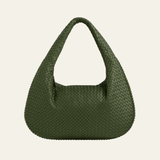 Velira Bags Chaki Bordo Woven Leather Hobo Krepšys