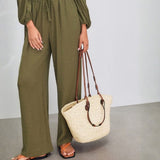 Velira Bags Chaki Majorcos Woven Multi-Strap Tote
