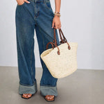 Velira Bags Chaki Majorcos Woven Multi-Strap Tote