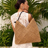 Velira Bags Chaki / vienas dydis Sorrento tekstūruota pintinė rankinė