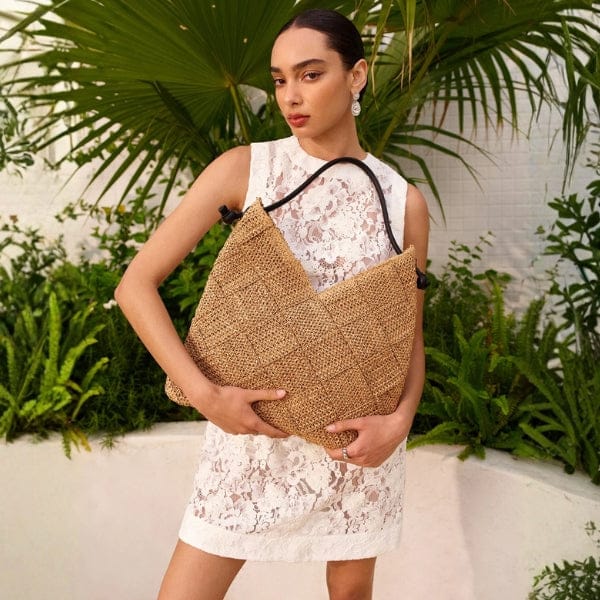 Velira Bags Chaki / vienas dydis Sorrento tekstūruota pintinė rankinė