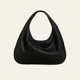 Velira Bags Juoda Bordo Woven Leather Hobo Krepšys