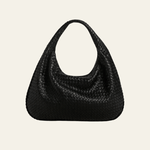 Velira Bags Juoda Bordo Woven Leather Hobo Krepšys