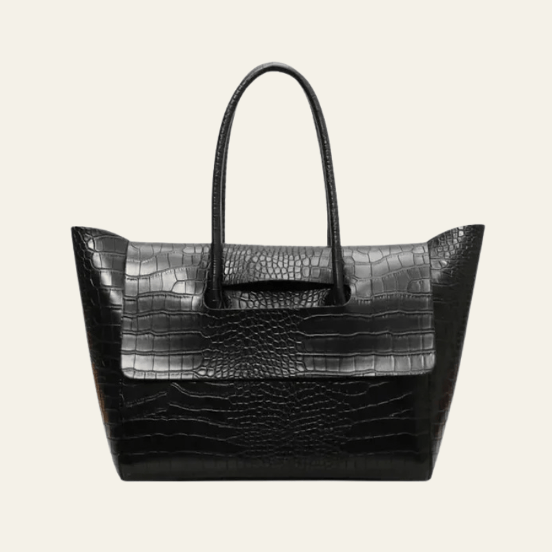 Velira Bags Juoda / Įprastas Claudia krokodilo rašto rankinė