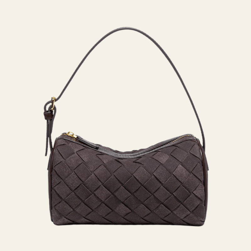 Velira Bags Juoda Siena Audinė Suede Peties Krepšys