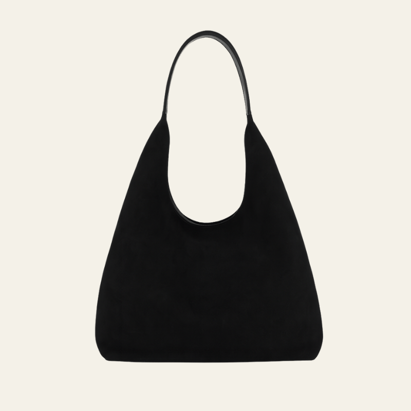 Velira Bags Juoda Siena Suede Hobo Krepšys