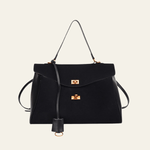 Velira Bags Juoda Solenne struktūrinė rankinė su užklotu