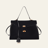 Velira Bags Juoda Solenne struktūrinė rankinė su užklotu