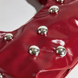Velira Bags Raudona Riviera Studded Hobo Krepšys