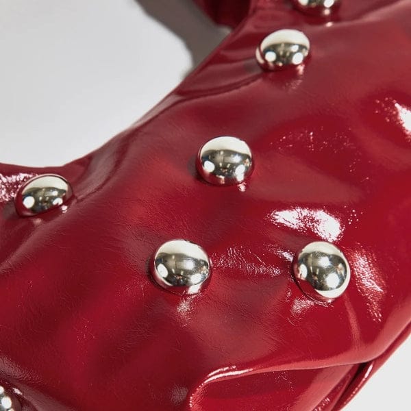 Velira Bags Raudona Riviera Studded Hobo Krepšys