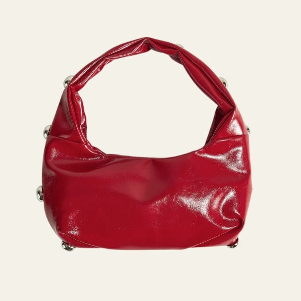 Velira Bags Raudona Riviera Studded Hobo Krepšys