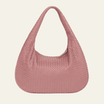 Velira Bags Rožinė Bordo Woven Leather Hobo Krepšys