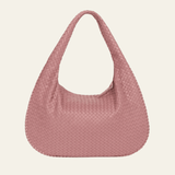 Velira Bags Rožinė Bordo Woven Leather Hobo Krepšys