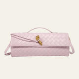 Velira Bags Rožinė Vienos odos pynimo rankinė