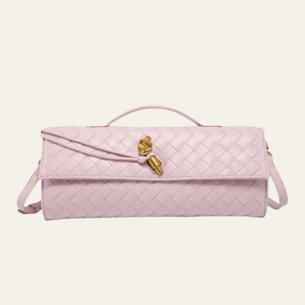 Velira Bags Rožinė Vienos odos pynimo rankinė