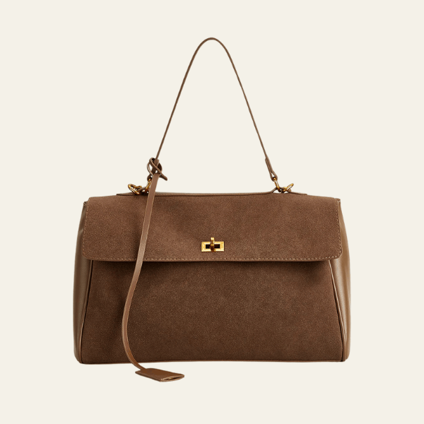 Velira Bags Ruda Solenne struktūrinė rankinė su užklotu