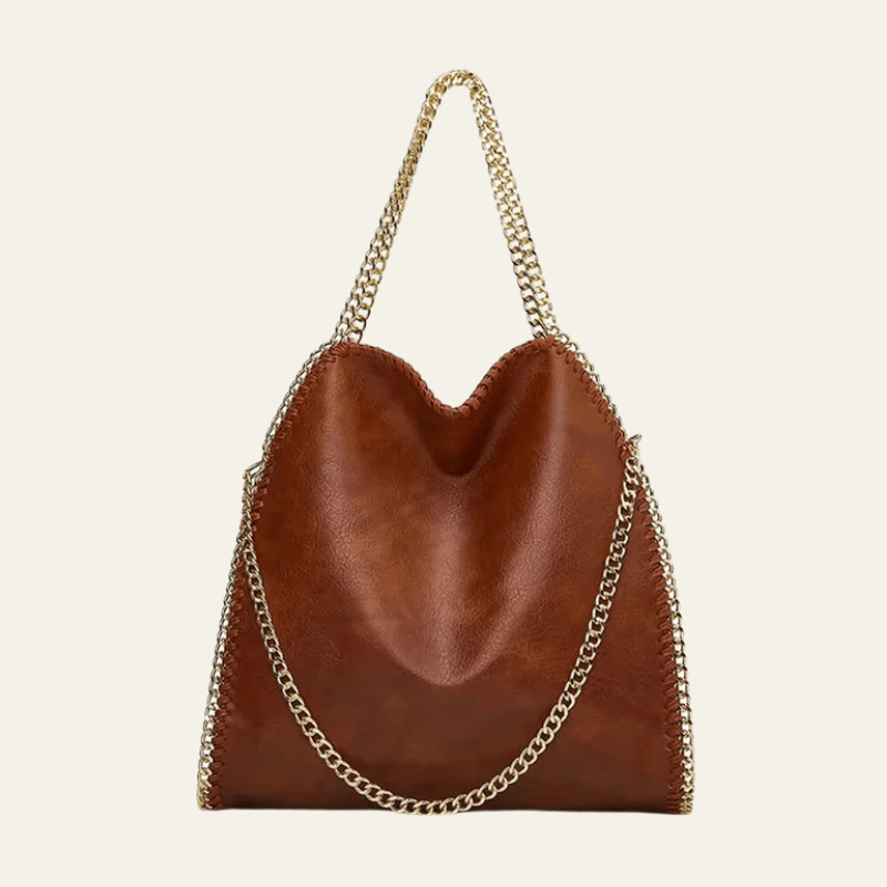 Velira Bags Tamsiai ruda / Standartinė Portofino grandinės rankinė