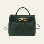 Velira Bags Tamsiai žalia Palermo Woven Leather Tote Bag