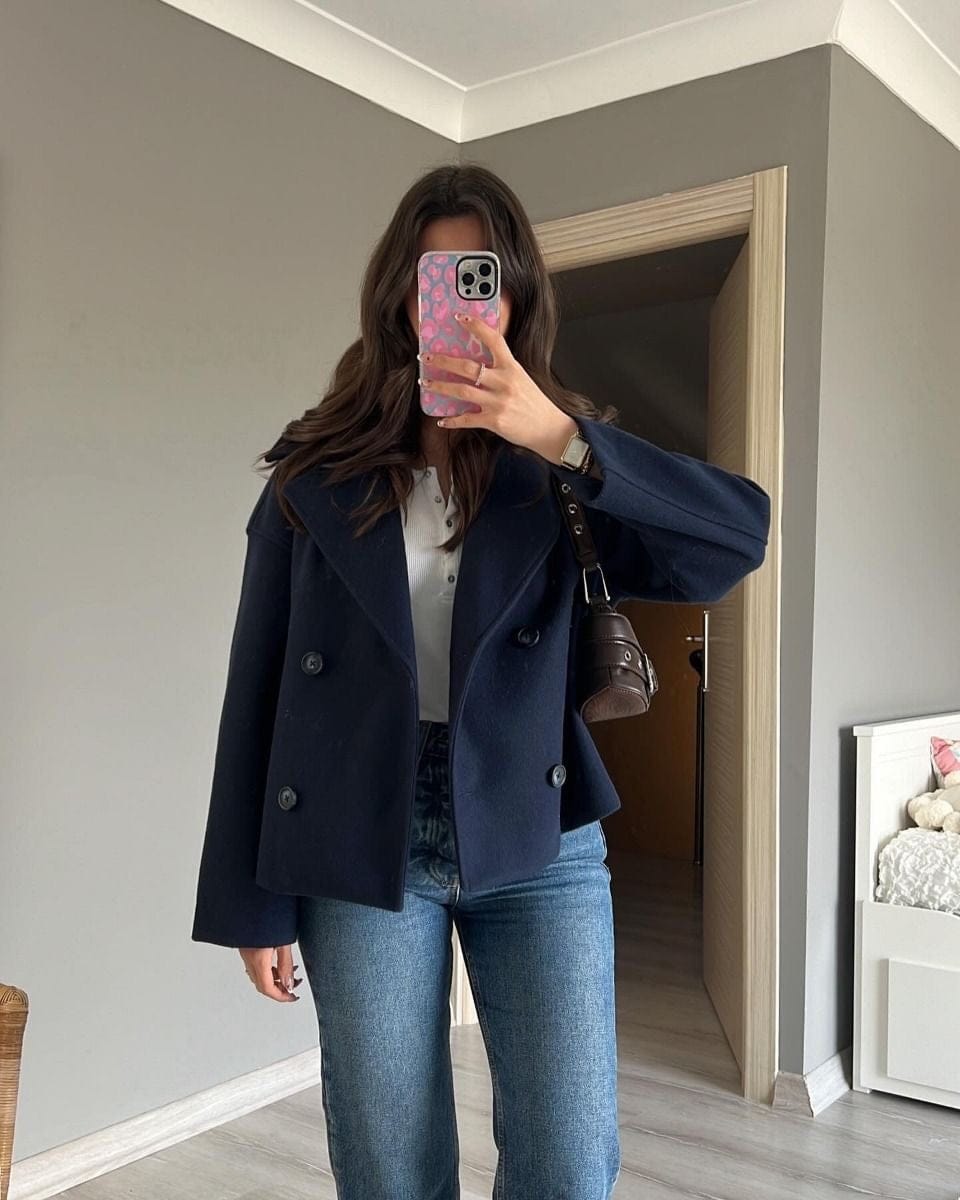 Velira Blend Double-Breasted Trench Coat | Maya Blend dvigubo užsegimo paltas | Maya