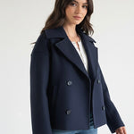 Velira Blend Double-Breasted Trench Coat | Maya Tamsiai mėlyna / XS Blend dvigubo užsegimo paltas | Maya