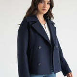 Velira Blend Double-Breasted Trench Coat | Maya Tamsiai mėlyna / XS Blend dvigubo užsegimo paltas | Maya
