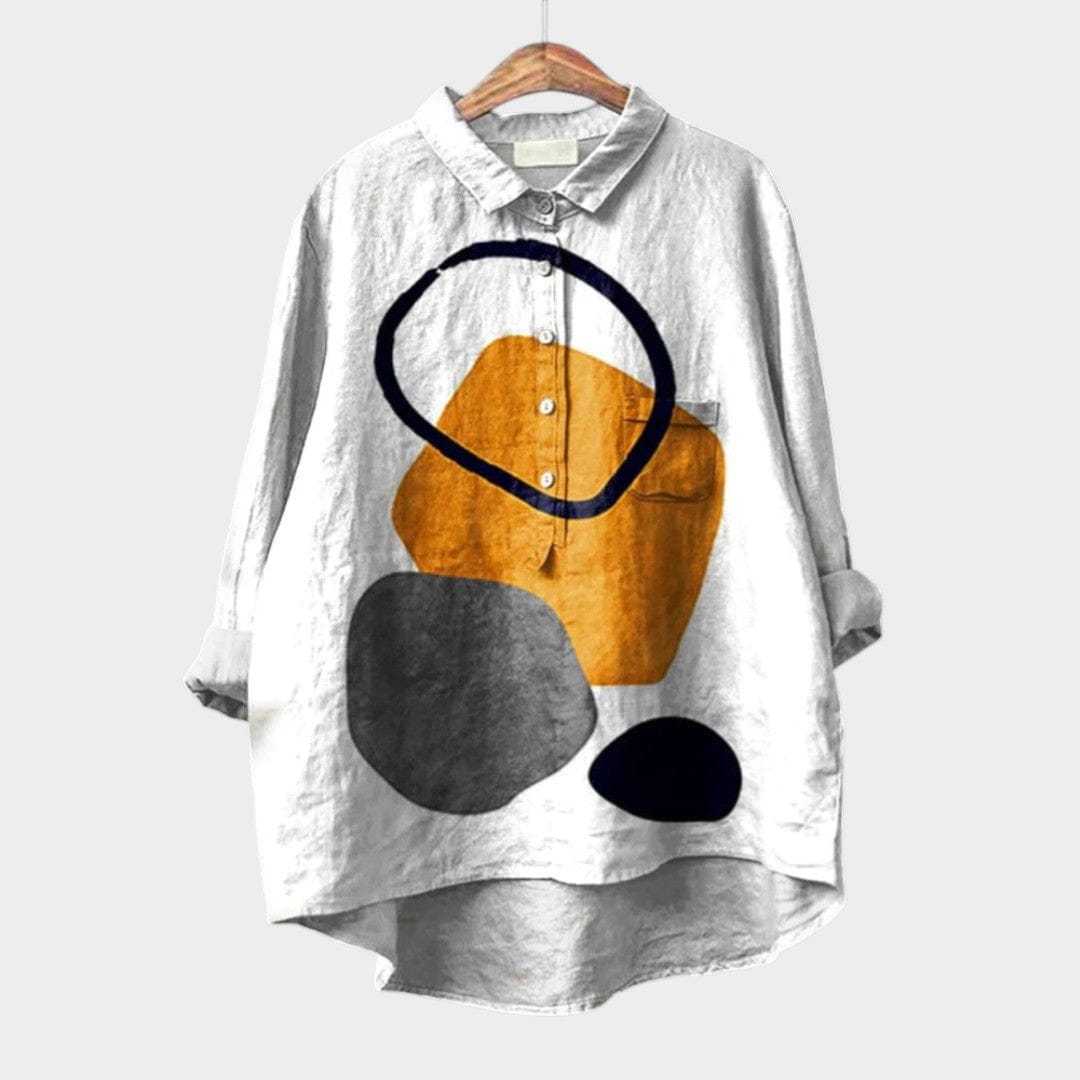 Velira Calanthe™ | Laiko neturinti lino blusa su fantazija